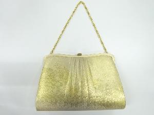 リサイクル　ヱ霞に草花模様織出し和装バッグ